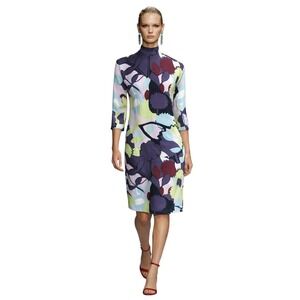 Diane Von Furstenberg SilkAbstract Floral Print Midi Dress Women's Size M‎